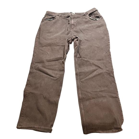 Abercrombie and Fitch the 90s High Rise Relaxed Jean Brown Plus Size 36/22R - Picture 1 of 7